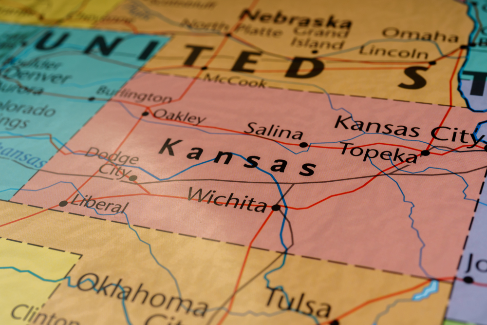 Photo of map of Kansas