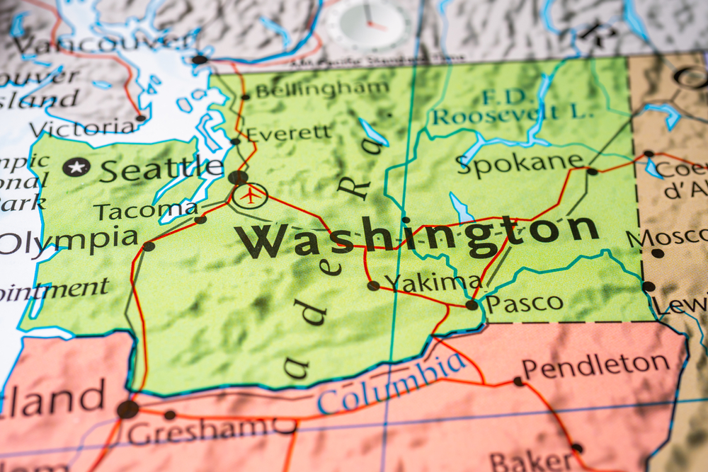 Photo of washington state map