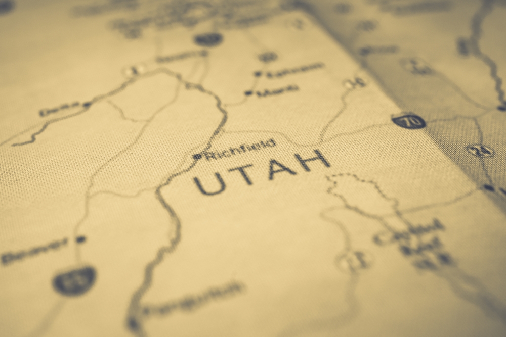 Photo of map of utah