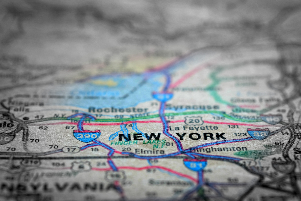 Photo of map of New York