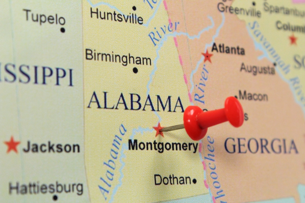 Photo of map of alabama