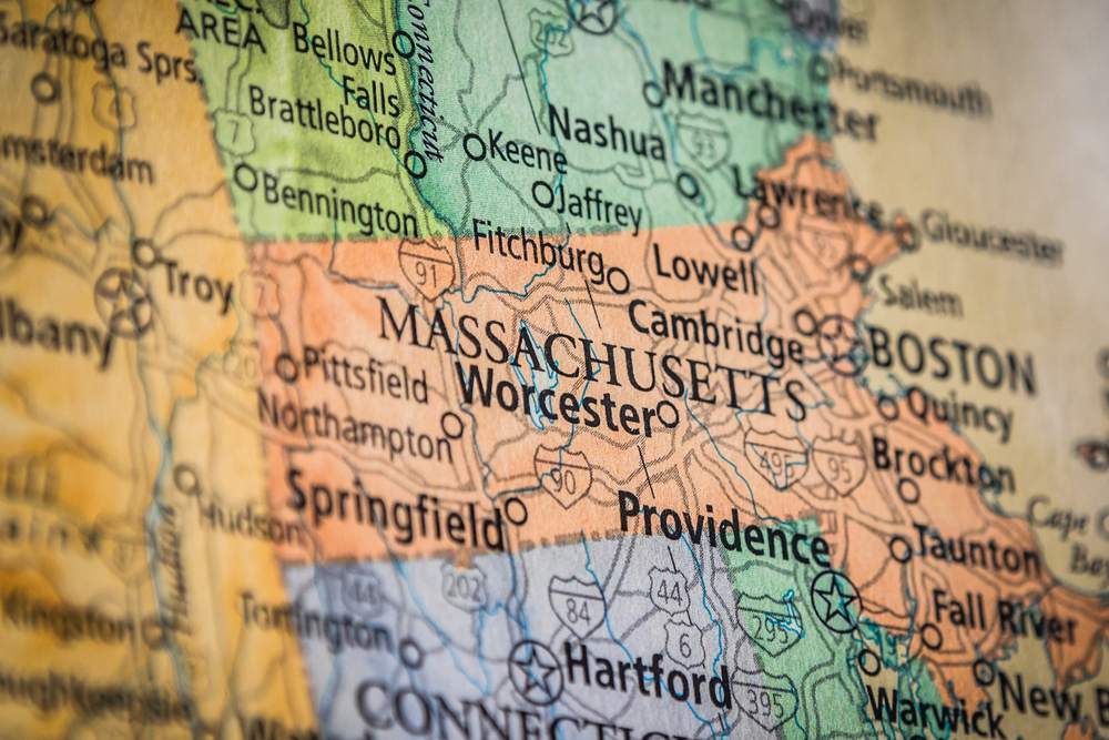Photo of map of massachussetts