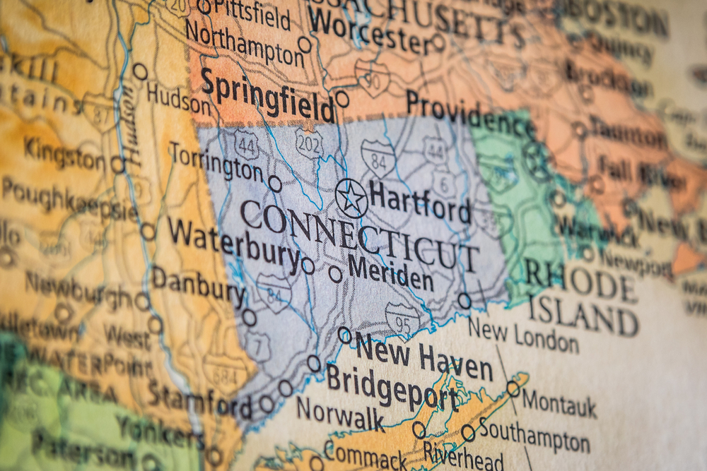 Photo of map of connecticut
