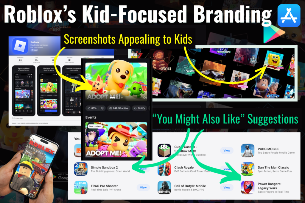 Screenshot of iPhone Download Screen Showing Roblox's Kid-focused Branding - File Abuse Lawsuit