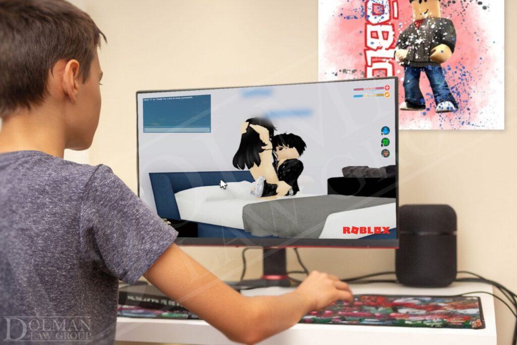 Teen Boy Looking at Inappropiate Material on Roblox Taken from Real Screenshot - File Abuse Lawsuit