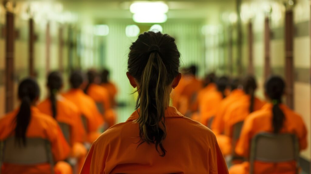 Woman prisoners lined up - sexual assault at FCI Dublin - File Abuse Lawsuit