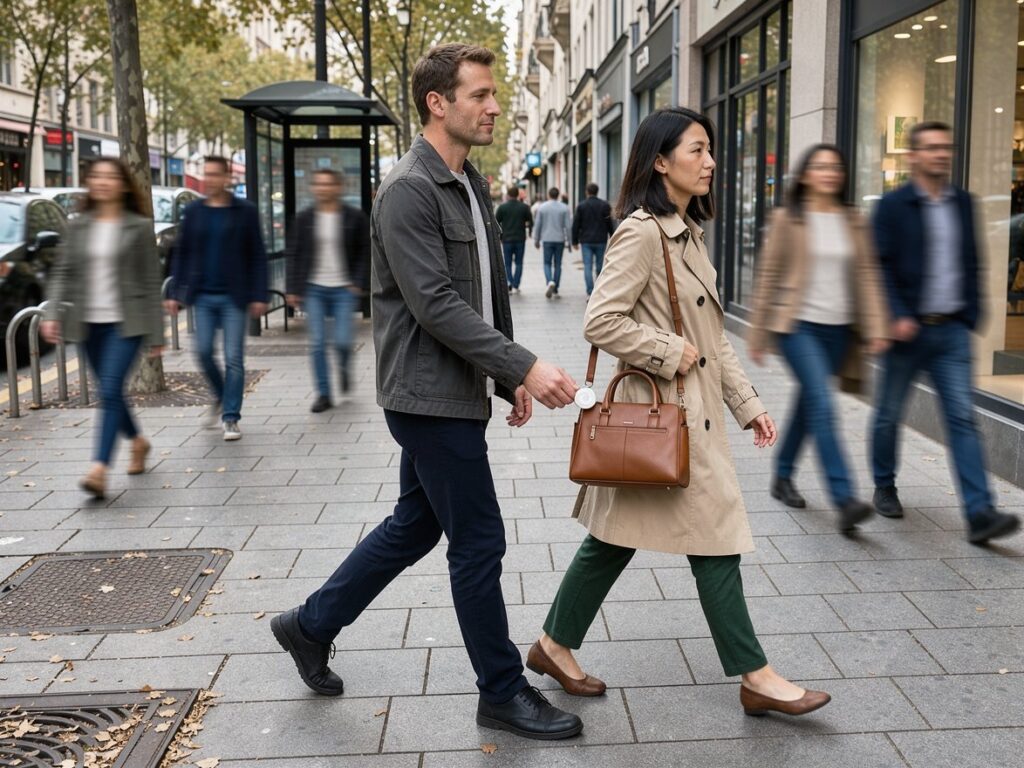 man slipping airtag into woman's purse - File Abuse Lawsuit/Dolman Law Group